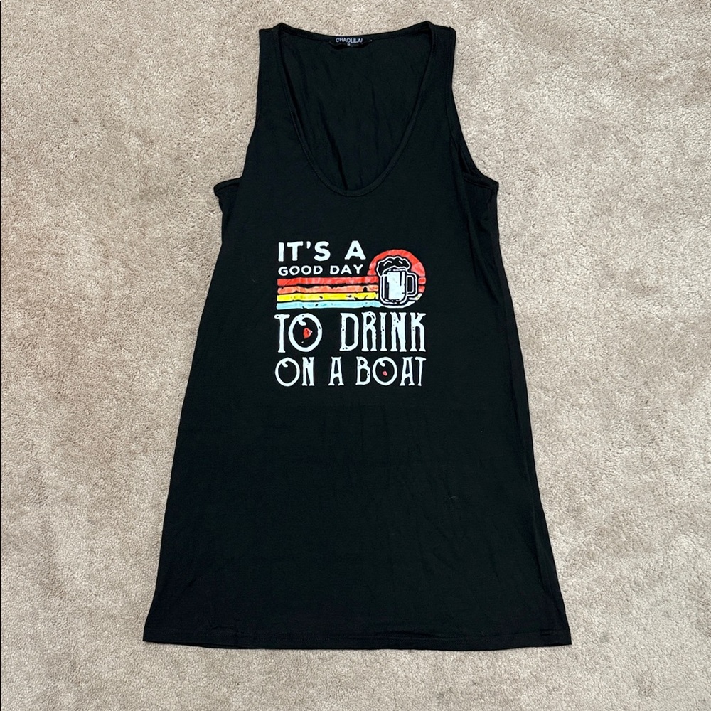 Black Graphic Tank Top